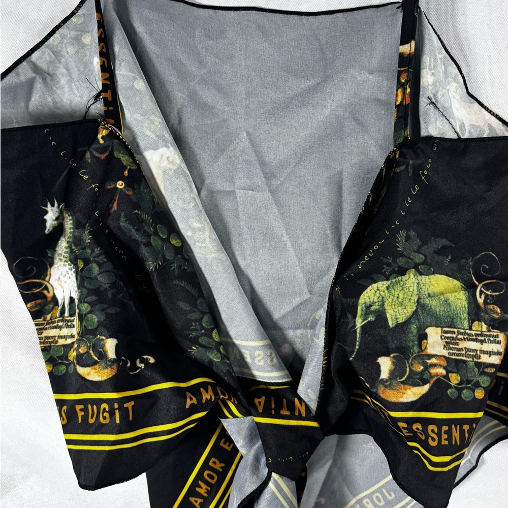 Elegant Black‎ and Gold Crop Top with Artistic Design - Picture 5 of 7